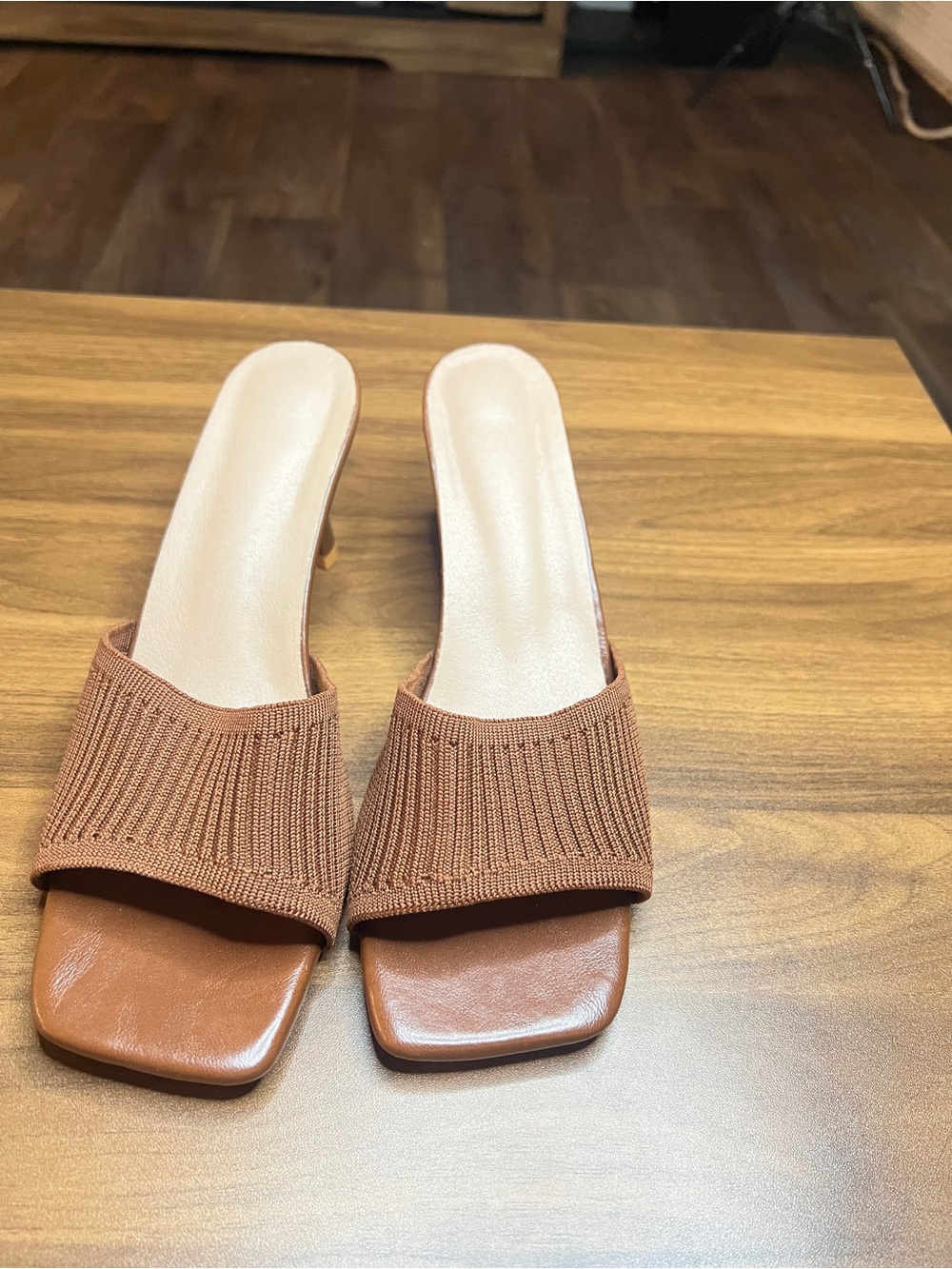 Knit Chunky Heel Sandal (8.5)